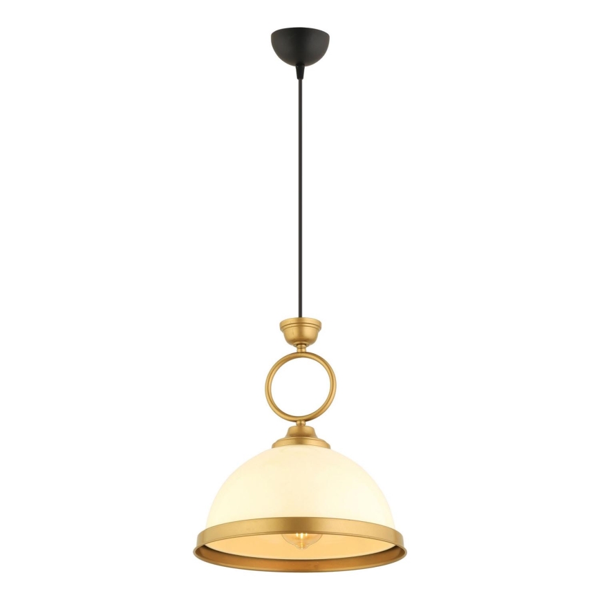 Lampada a sospensione MONZA 1xE27/40W/230V Ø 26 cm crema/bronzo