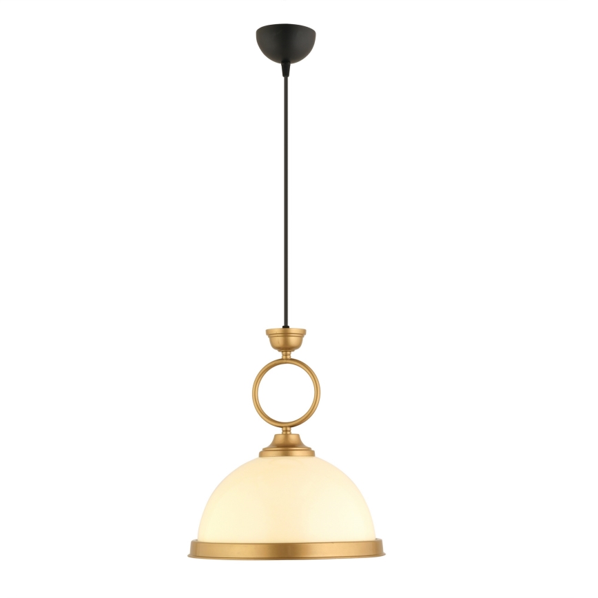 Lampada a sospensione MONZA 1xE27/40W/230V Ø 26 cm crema/bronzo