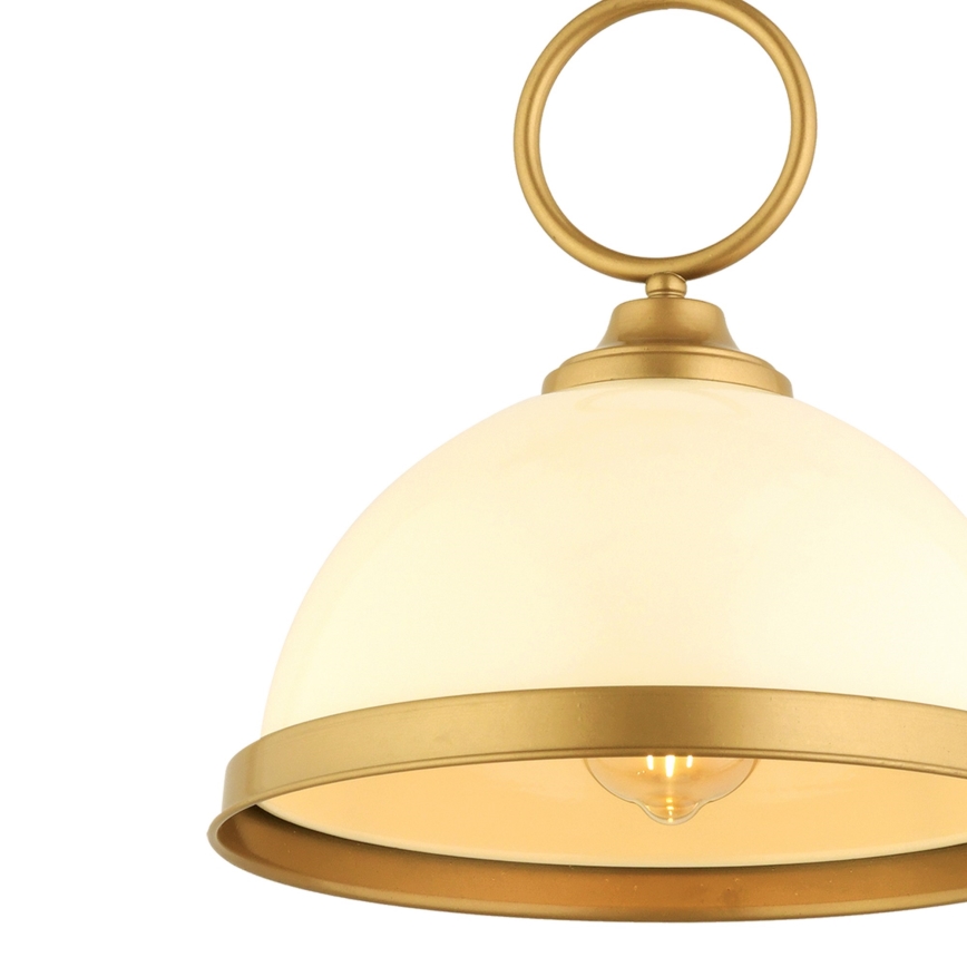 Lampada a sospensione MONZA 1xE27/40W/230V Ø 26 cm crema/bronzo