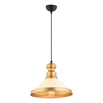 Lampada a sospensione MONZA 1xE27/40W/230V Ø 30 cm crema/oro