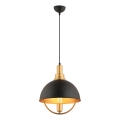 Lampada a sospensione MONZA 1xE27/40W/230V Ø 30 cm nera/oro