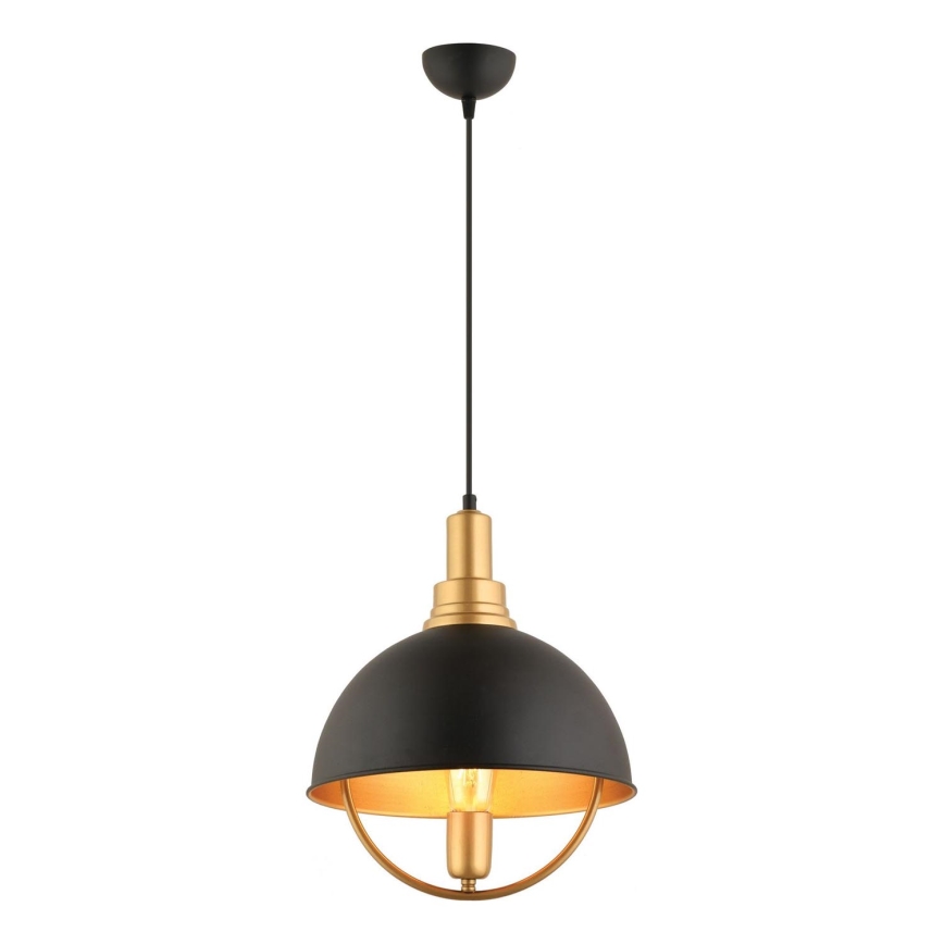 Lampada a sospensione MONZA 1xE27/40W/230V Ø 30 cm nera/oro