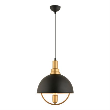Lampada a sospensione MONZA 1xE27/40W/230V Ø 30 cm nera/oro