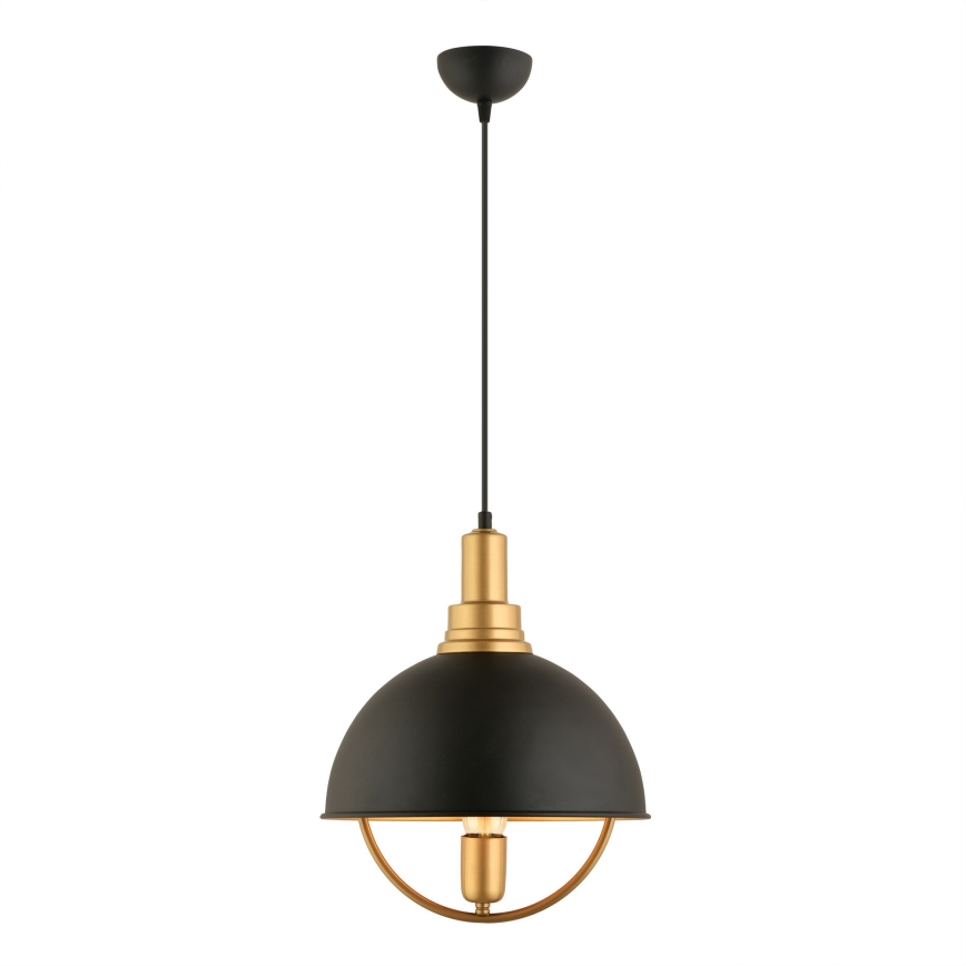 Lampada a sospensione MONZA 1xE27/40W/230V Ø 30 cm nera/oro