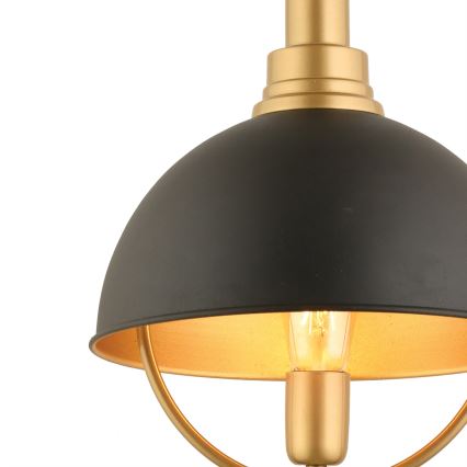 Lampada a sospensione MONZA 1xE27/40W/230V Ø 30 cm nera/oro