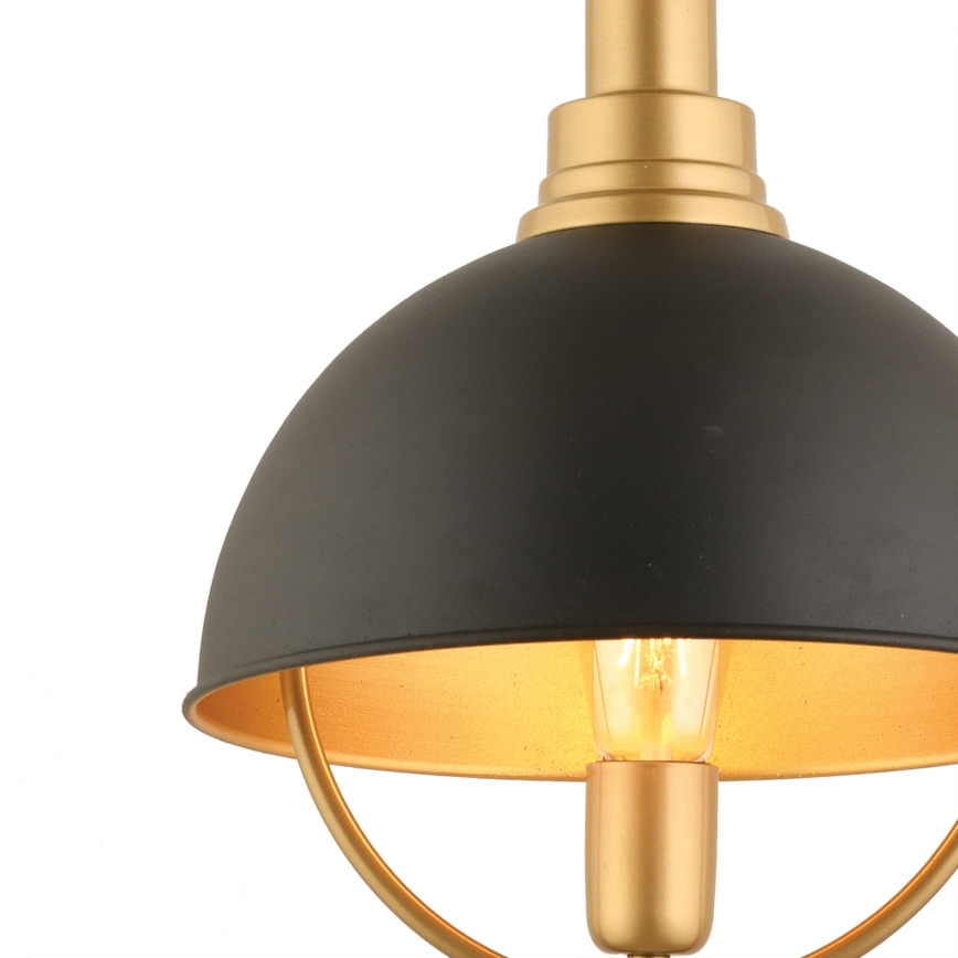 Lampada a sospensione MONZA 1xE27/40W/230V Ø 30 cm nera/oro