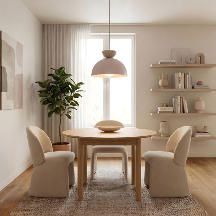 Lampada a sospensione NEVIS con cavo 1xE27/15W/230V Ø 38 cm crema