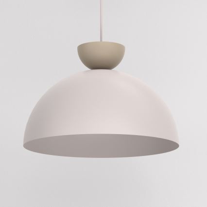 Lampada a sospensione NEVIS con cavo 1xE27/15W/230V Ø 38 cm crema