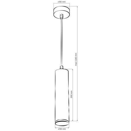 Lampada a sospensione per bagno LED RGBW dimmerabile su cavo TURYN 1xGU10/4,8W/230V 3000K IP44 bianco + telecomando