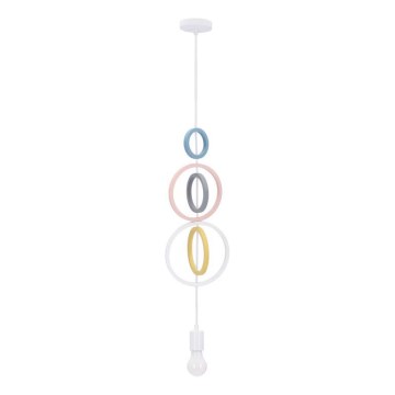 Lampada a sospensione per bambini HOOPS 1xE27/20W/230V, diametro 19 cm, colorata