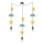 Lampada a sospensione per bambini TRIO 3xE27/20W/230V gialla/blu