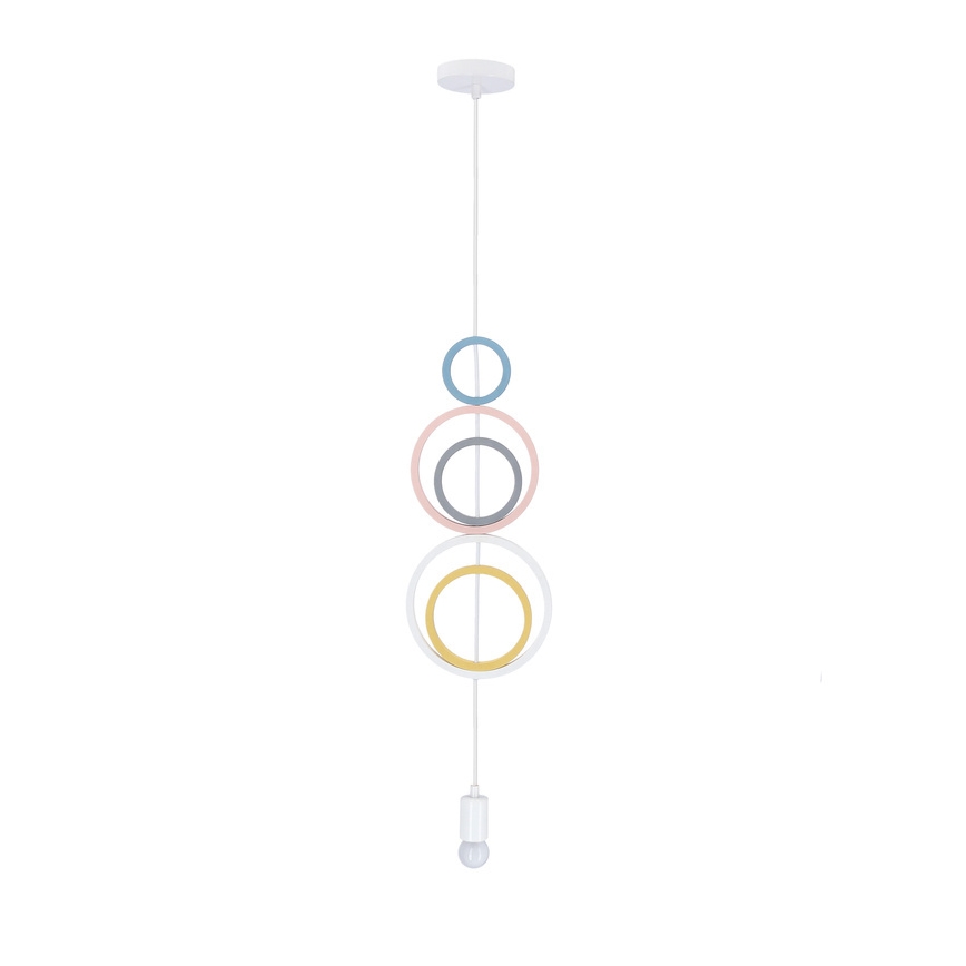 Lampada a sospensione per cameretta HOOPS con cavo 1xE27/20W/230V Ø 19 cm multicolore