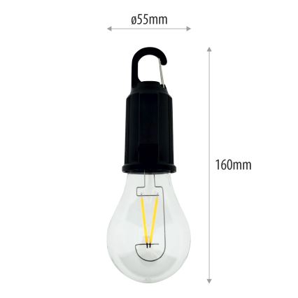 Lampada a sospensione ricaricabile da esterno dimmerabile LED/3W/5V 400 mAh IP44