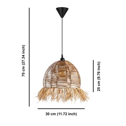 Lampada a sospensione RUYO 1xE27/40W/230V marrone
