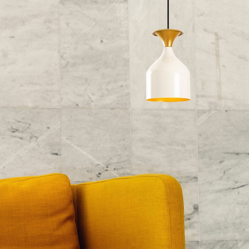 Lampada a sospensione SIVANI 1xE27/40W/230V bianco/ramato