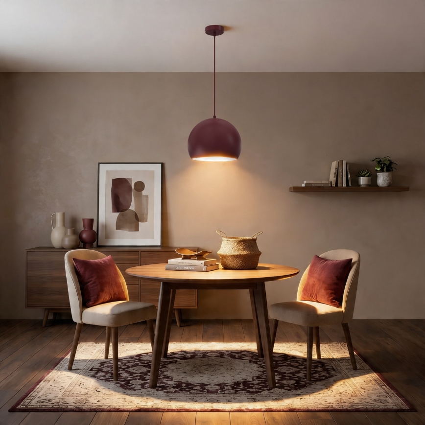 Lampada a sospensione SOOL 1xE27/15W/230V Ø 27 cm bordeaux