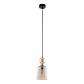 Lampada a sospensione SOPHIA con cavo 1xE14/10W/230V Nero/Beige fumé