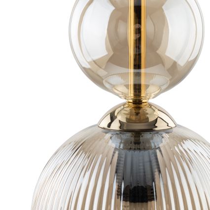 Lampada a sospensione SOPHIA con cavo 1xE14/10W/230V Nero/Beige fumé