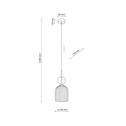 Lampada a sospensione SOPHIA con cavo 1xE14/10W/230V Nero/Beige fumé