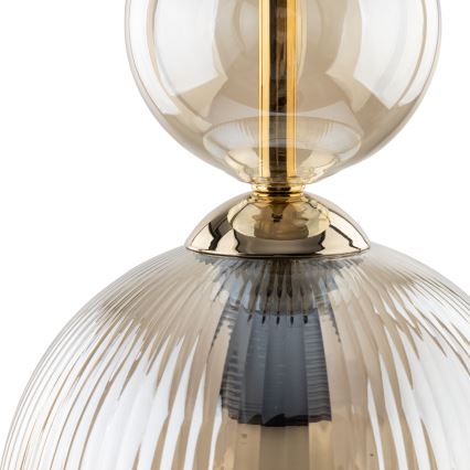 Lampada a sospensione SOPHIA con cavo 1xE14/10W/230V nero/beige fumé
