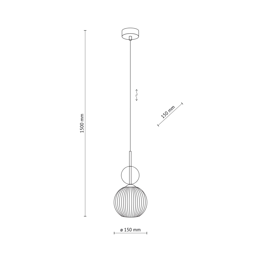 Lampada a sospensione SOPHIA con cavo 1xE14/10W/230V nero/beige fumé