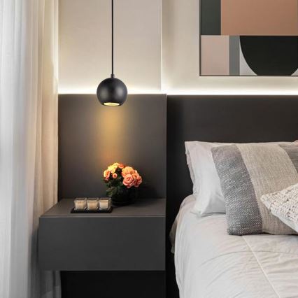 Lampada a sospensione su cavo 1xGU10/10W/230V Ø 11 cm legno massello/frassino