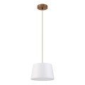 Lampada a sospensione su cavo AIDA 1xE27/60W/230V Ø 25 cm rovere/marrone/bianco