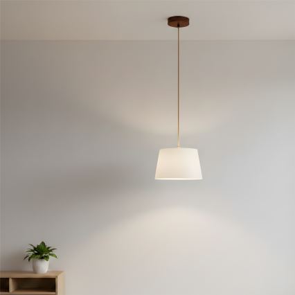 Lampada a sospensione su cavo AIDA 1xE27/60W/230V Ø 25 cm rovere/marrone/bianco