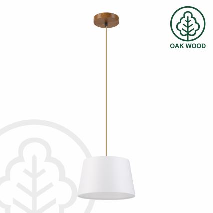 Lampada a sospensione su cavo AIDA 1xE27/60W/230V Ø 25 cm rovere/marrone/bianco