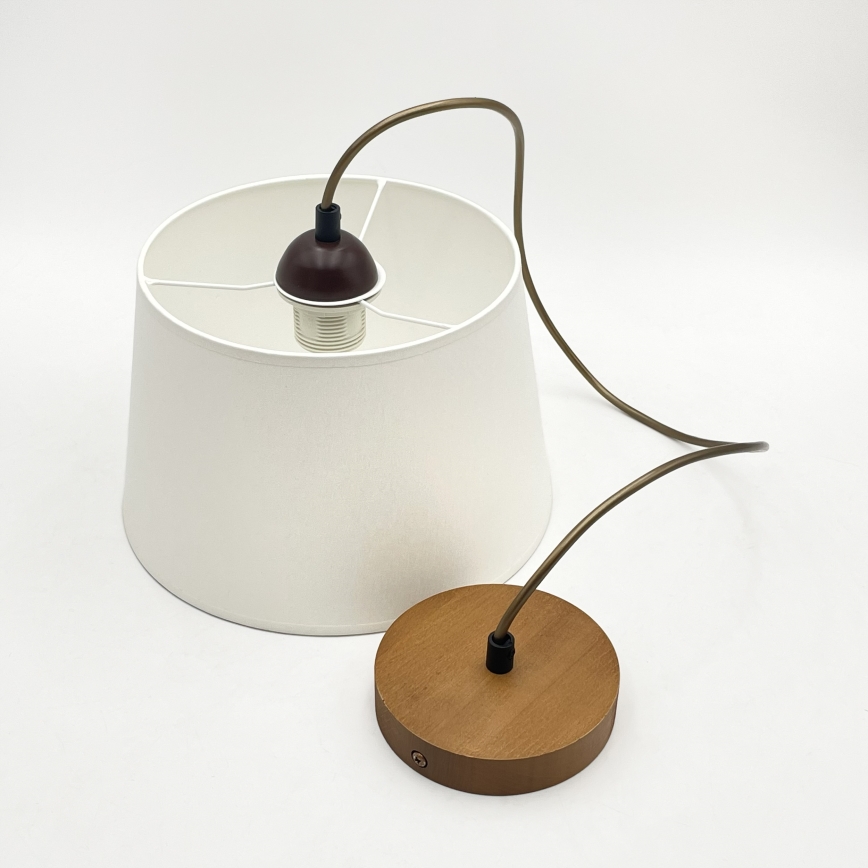 Lampada a sospensione su cavo AIDA 1xE27/60W/230V Ø 25 cm rovere/marrone/bianco