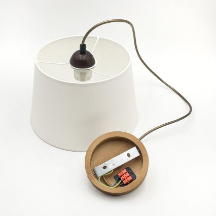 Lampada a sospensione su cavo AIDA 1xE27/60W/230V Ø 25 cm rovere/marrone/bianco