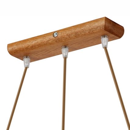 Lampada a sospensione su cavo AIDA, 3x E27/60W/230V, Ø 25 cm, rovere