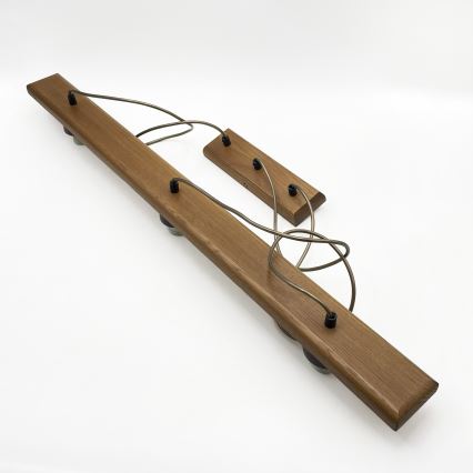 Lampada a sospensione su cavo AIDA 3xE27/15W/230V Ø 25 cm rovere/rafia