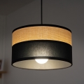 Lampada a sospensione su cavo ALBA 1xE27/15W/230V diam. 25 cm nero/marrone