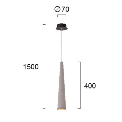 Lampada a sospensione su cavo ANISHA 1xGU10/35W/230V grigio