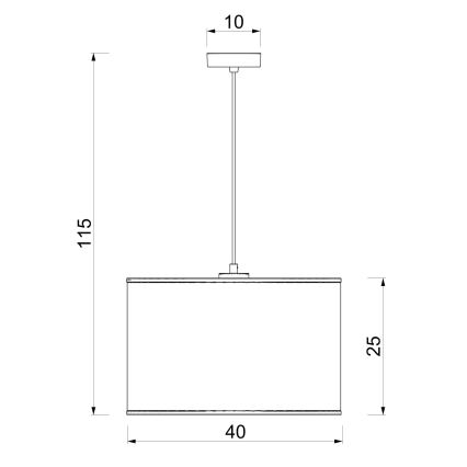 Lampada a sospensione su cavo ARDEN 1xE27/15W/230V Ø 40 cm beige