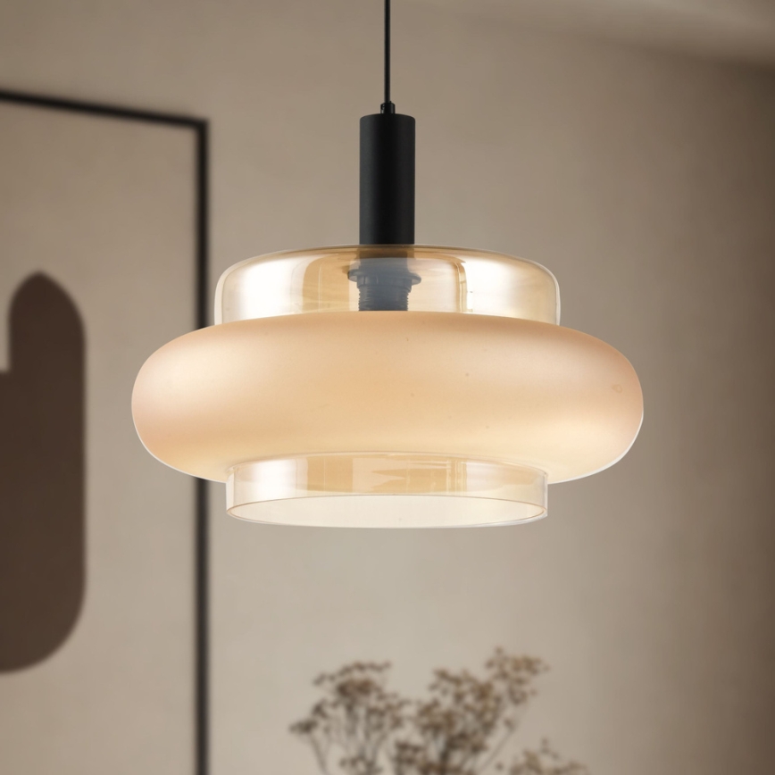 Lampada a sospensione su cavo BRIZI 1xE27/40W/230V beige/fumé