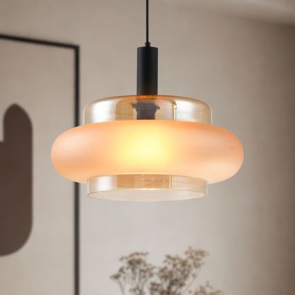 Lampada a sospensione su cavo BRIZI 1xE27/40W/230V beige/fumé