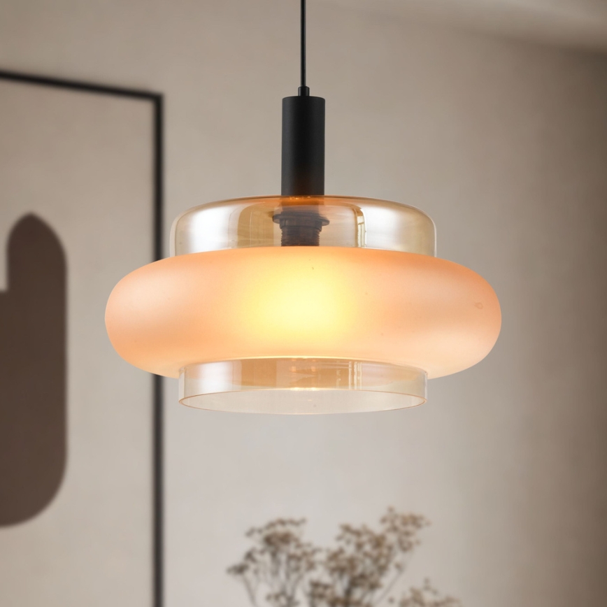 Lampada a sospensione su cavo BRIZI 1xE27/40W/230V beige/fumé