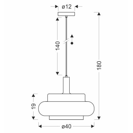 Lampada a sospensione su cavo BRIZI 1xE27/40W/230V beige/fumé
