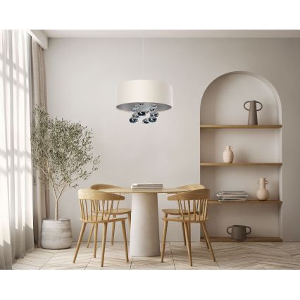 Lampada a sospensione su cavo BUBBLE 1xE27/60W/230V Ø 40 cm beige