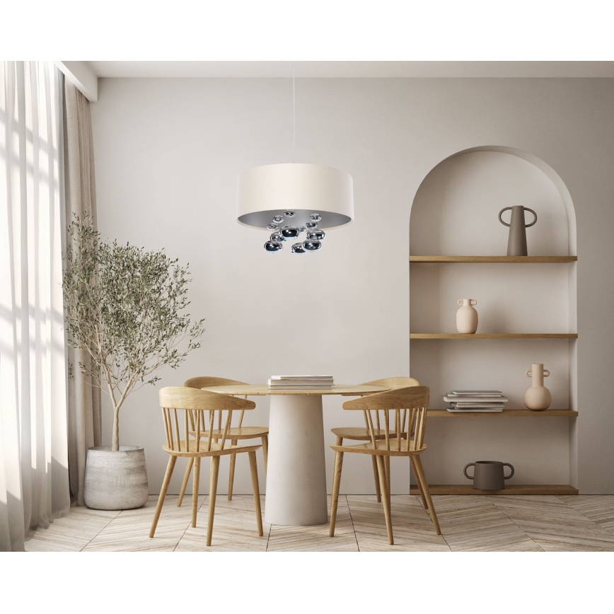 Lampada a sospensione su cavo BUBBLE 1xE27/60W/230V Ø 40 cm beige