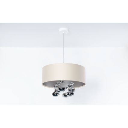 Lampada a sospensione su cavo BUBBLE 1xE27/60W/230V Ø 40 cm beige