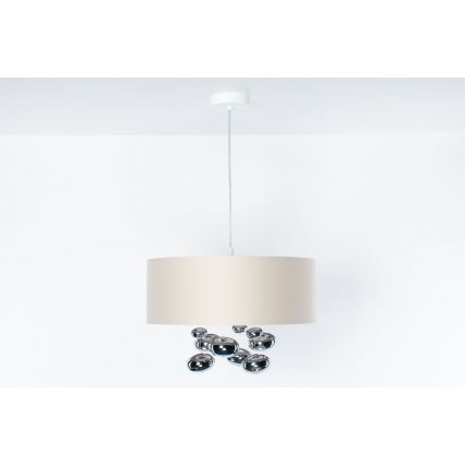 Lampada a sospensione su cavo BUBBLE 1xE27/60W/230V Ø 40 cm beige