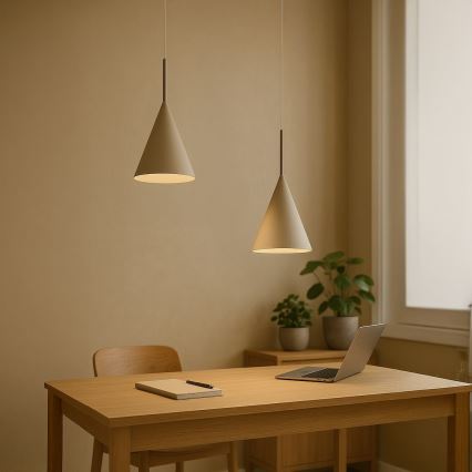 Lampada a sospensione su cavo CAPITAL 1xGX53/15W/230V Ø 17 cm taupe