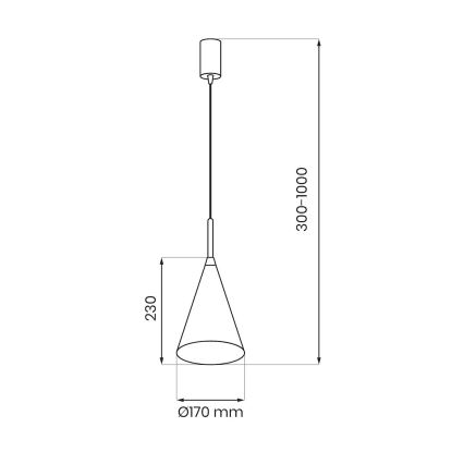 Lampada a sospensione su cavo CAPITAL 1xGX53/15W/230V Ø 17 cm taupe