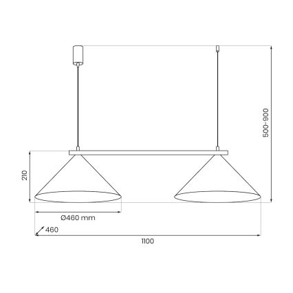 Lampada a sospensione su cavo CAPITAL 2xGX53/15W/230V oro rosa