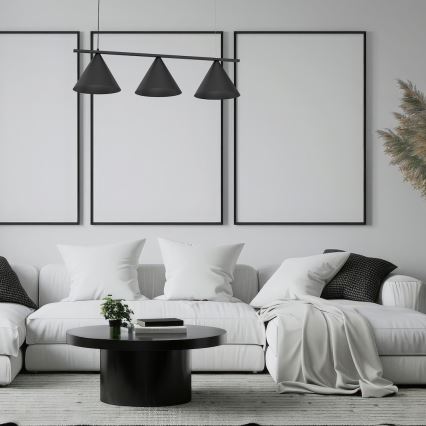 Lampada a sospensione su cavo CAPITAL 3xGX53/15W/230V, nera