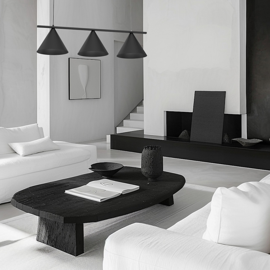 Lampada a sospensione su cavo CAPITAL 3xGX53/15W/230V, nera