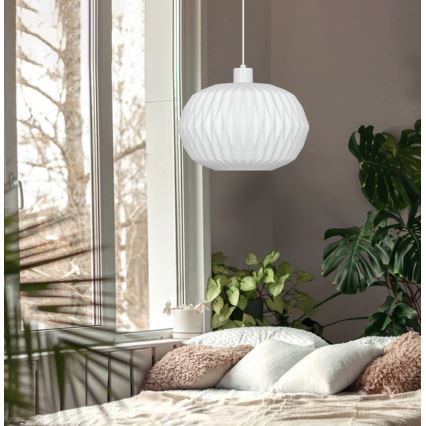 Lampada a sospensione su cavo CARSON 1xE27/40W/230V bianca